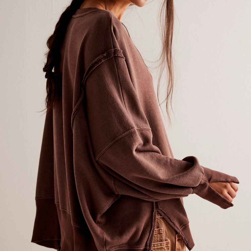 Brown free people Camden sweatshirt